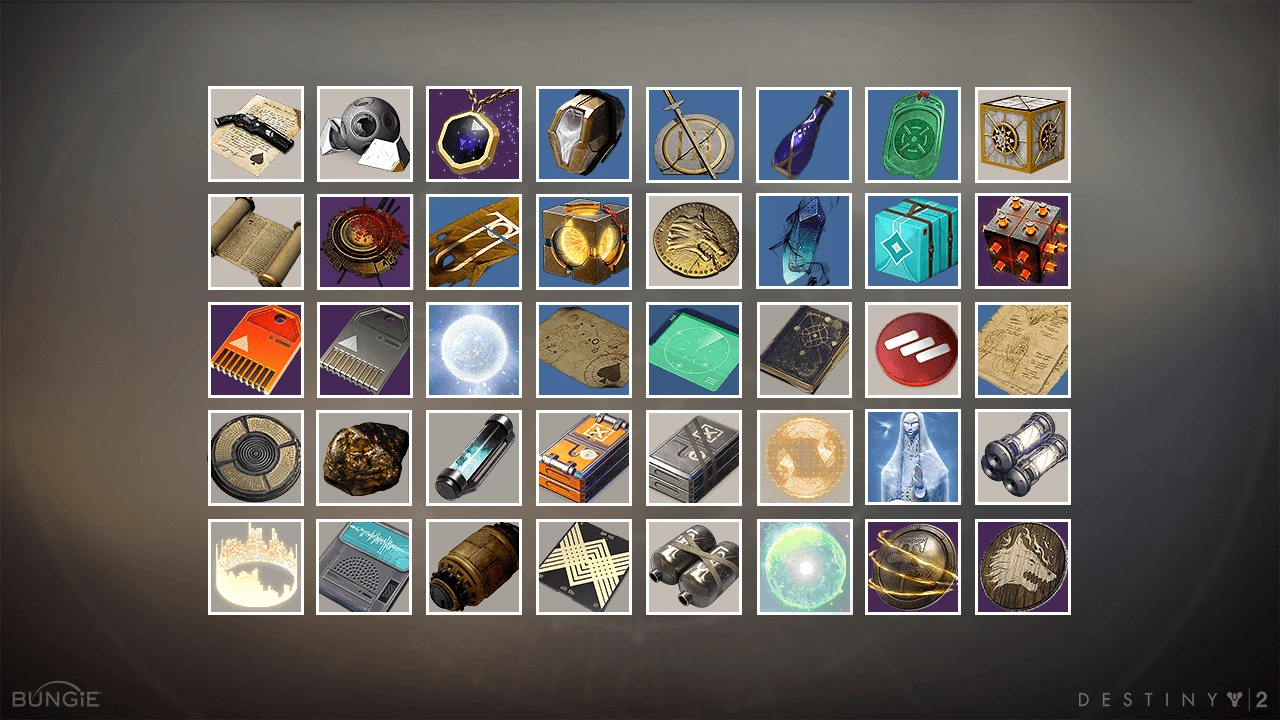 2D and 3D item icon grid