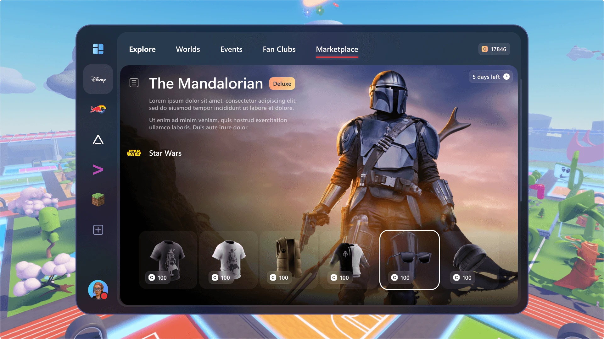 The Mandalorian storefront experience in Microsoft Mesh
