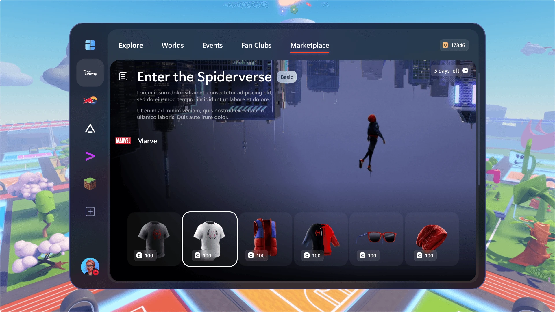 Enter the Spider-Verse storefront page
