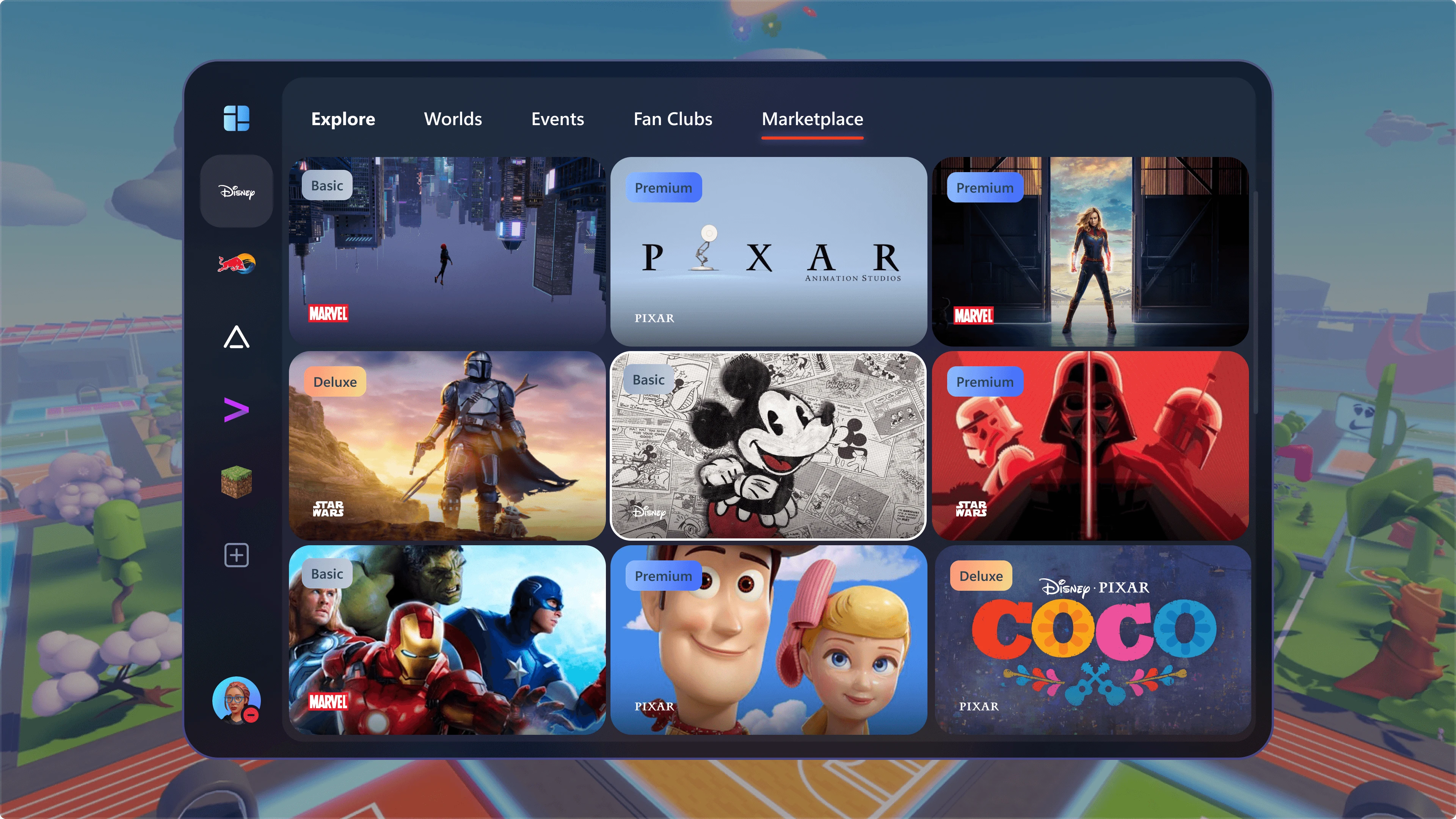 Marketplace storefront overview with partner content