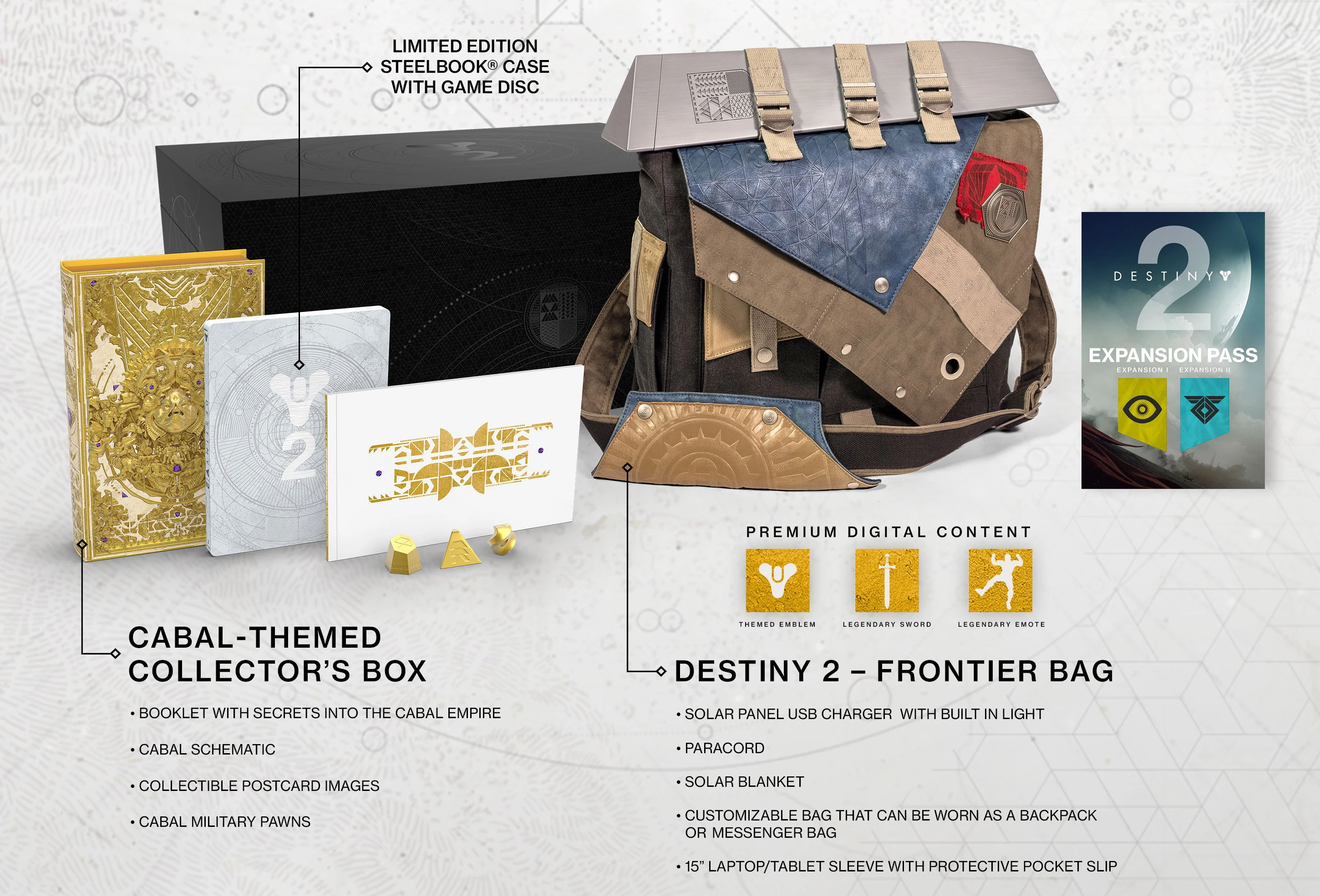 Cabal Collector's Edition box and Frontier bag