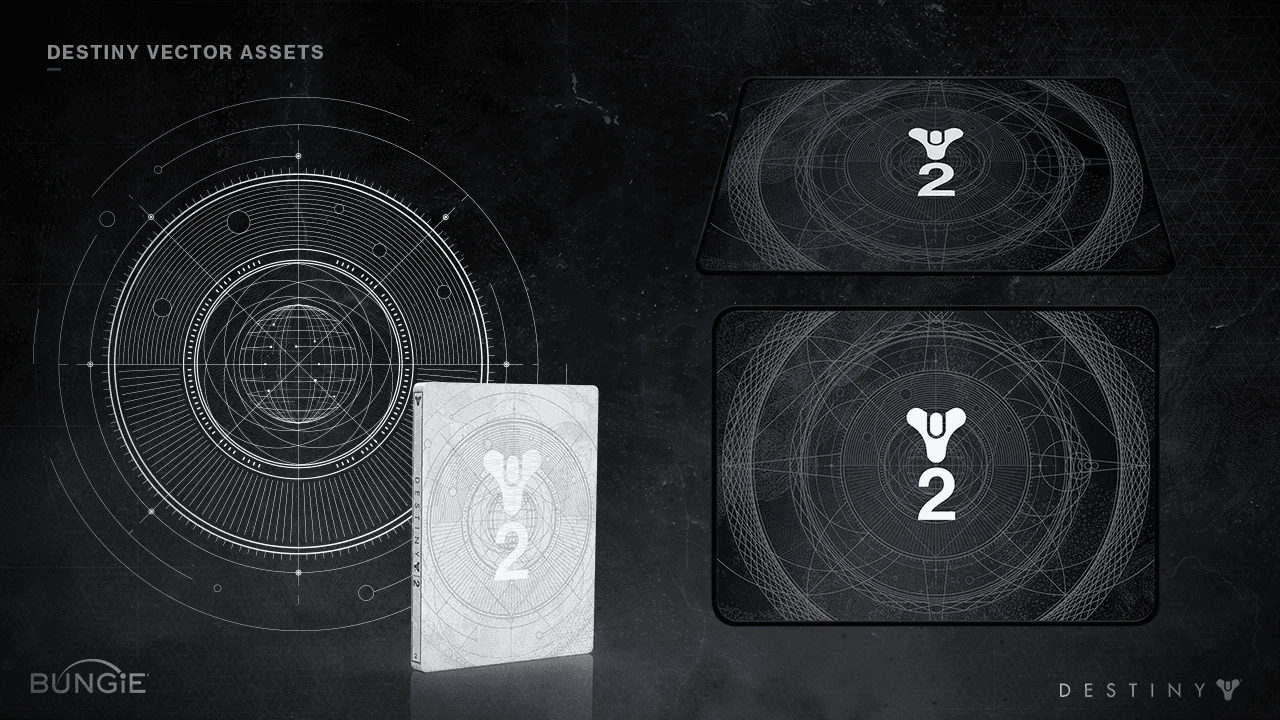 Destiny vector assets: steelbook and mousepad prints